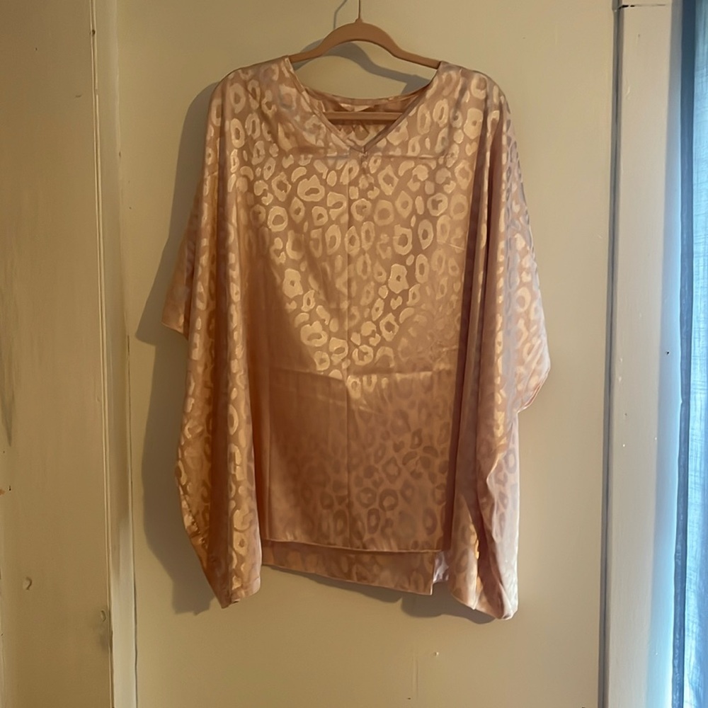 blouse, from shein, size XL, shiny pink